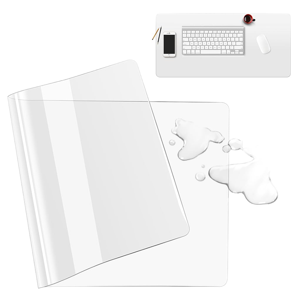 ZORBES Soft PVC Transparent Table Mat Thermal Insulation Waterproof Desk Protector Mat Table Cover Counttop Oil Mat Modern Round Corner 60cmx40cm Table Cover ZORBES Soft PVC Transparent Table Mat Thermal Insulation Waterproof Desk Protector Mat Table Cover Counttop Oil Mat Modern Round Corner 60cmx40cm Table Cover